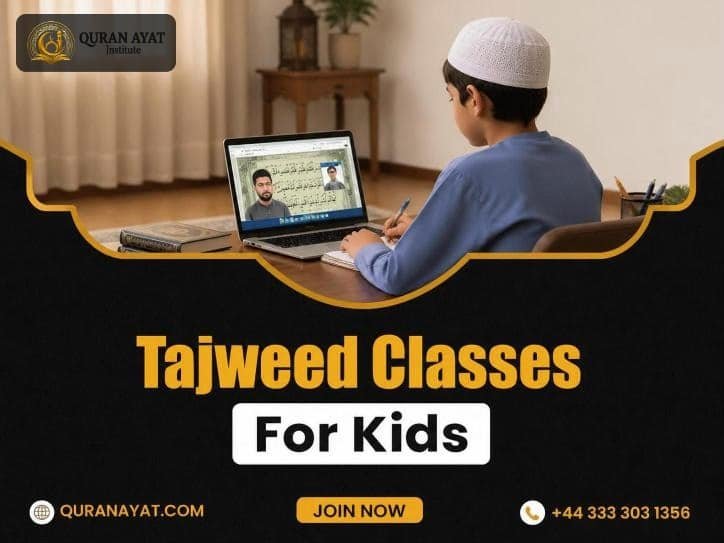 Child learning Tajweed online with a Quran teacher